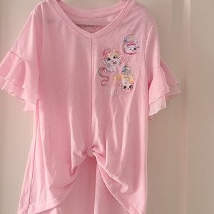 Girls Shopkins hi-low pink t-shirt